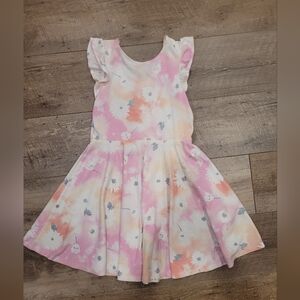 Floral Pink and Orange Girls Dress